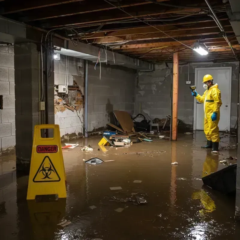 Flooded Basement Electrical Hazard in Macon County, NC Property