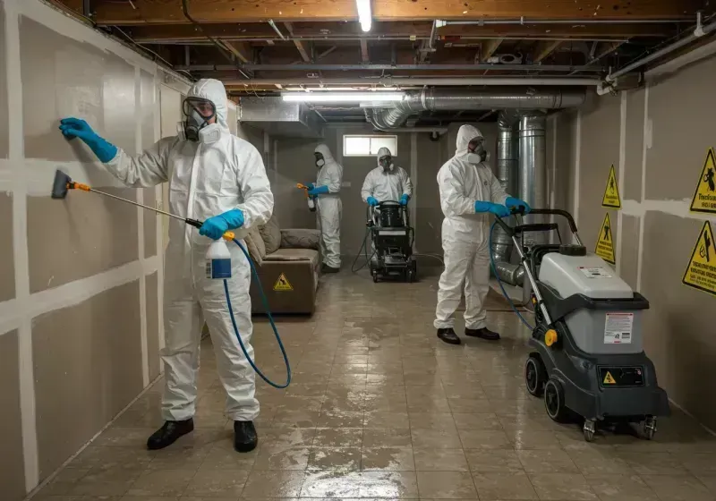 Basement Moisture Removal and Structural Drying process in Macon County, NC